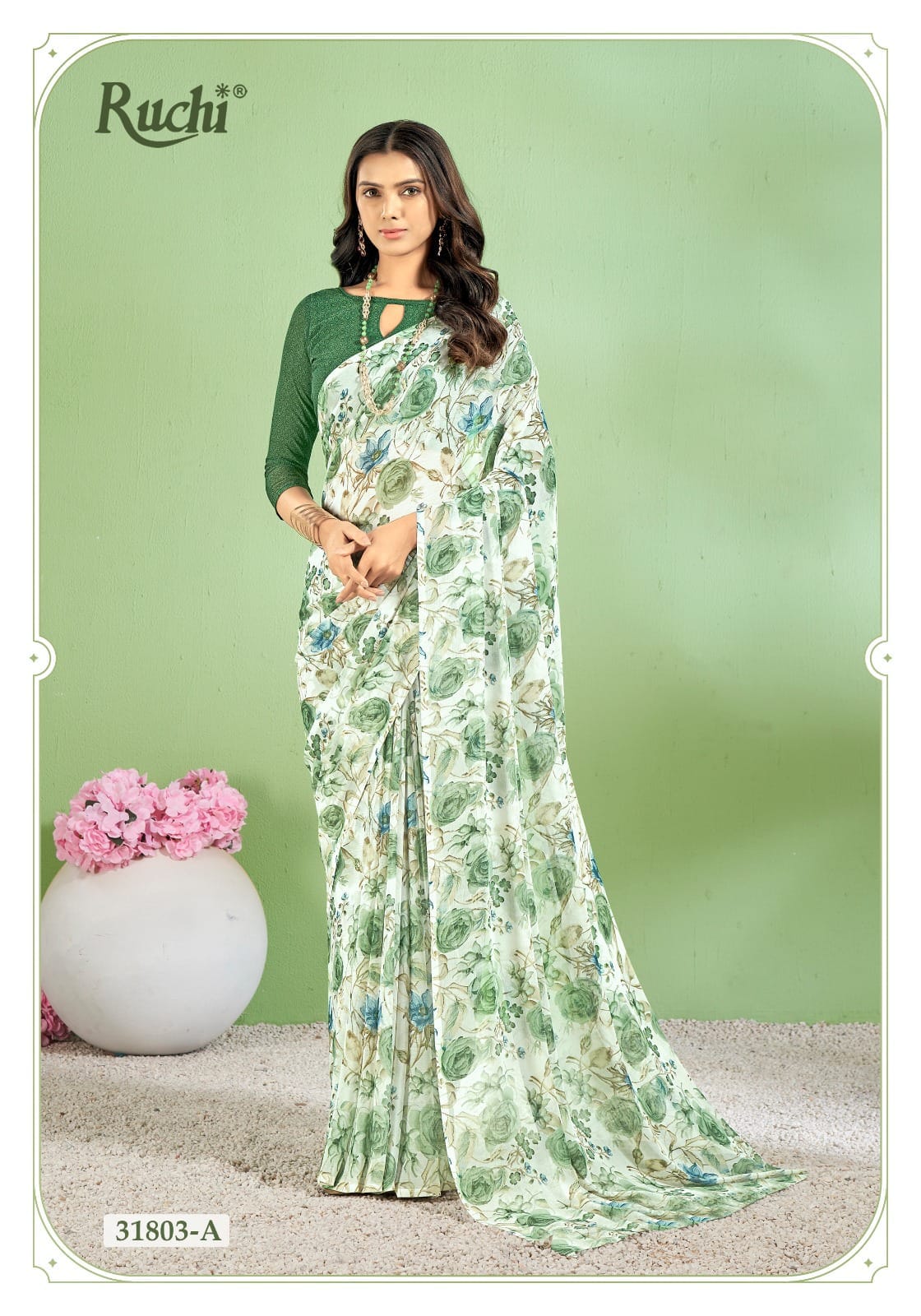 Star Chiffon 154 By Ruchi Printed Daily Wear Sarees Wholesale Market In Surat